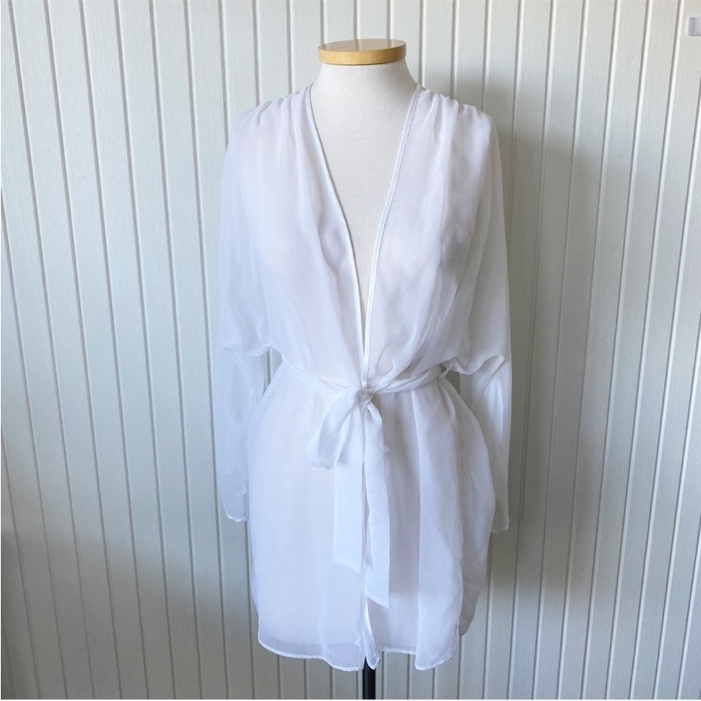 Marilyn Monroe by Warner’s Vintage White Cream Sheer Robe Bridal Waist Tie